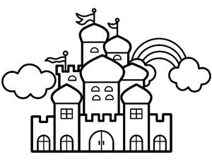 Página para Colorir Castelo Encantador