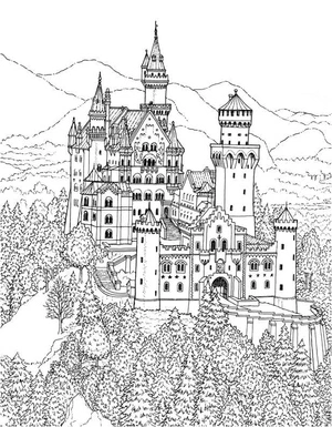 Página para Colorir Castelo da Floresta