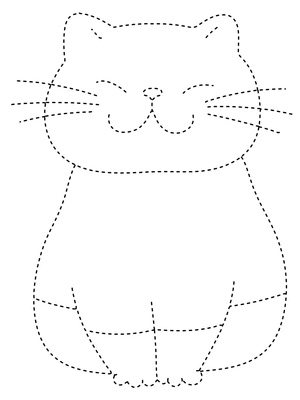Atividade de Contorno de Gato Fofo