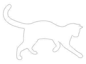 Página para Colorir Página de Colorir com Contorno Simples de Gato