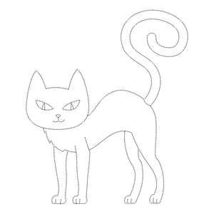 Página para Colorir Rastreando um Gato Preto
