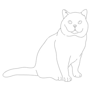 Folha de Exercícios de Contorno para Gato Britânico