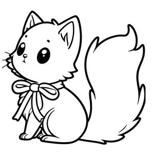 Página para Colorir Gatinho Encantador