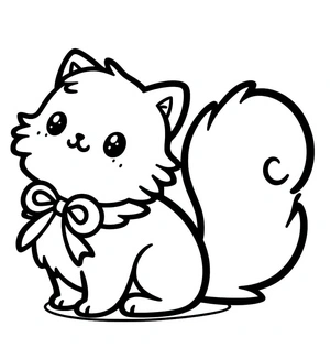 Página para Colorir Super Adorável Felino