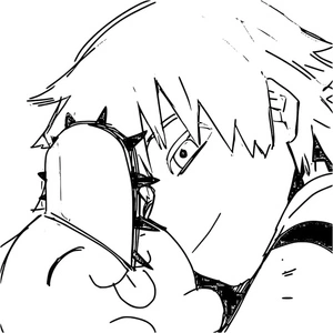 Página para Colorir Esboço de Chainsaw Man