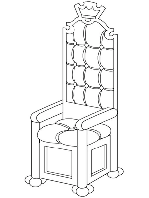 Página para Colorir Cadeira dos Tronos