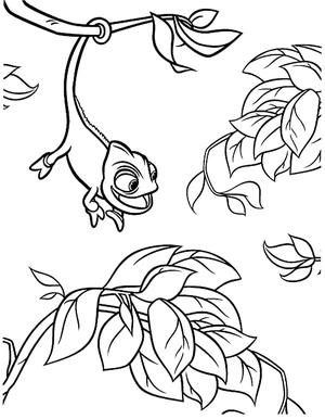 Página para Colorir Camaleão Animado