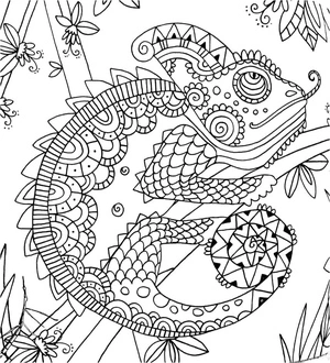 Página para Colorir Camaleão que Muda de Cor