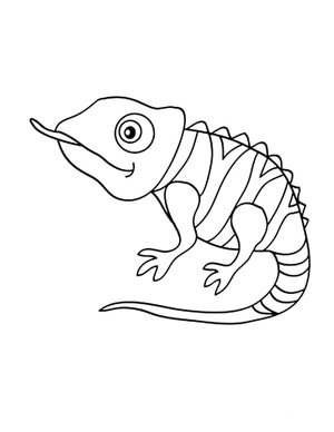 Página para Colorir Página para Colorir de Camaleão para Imprimir Grátis