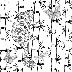 Página para Colorir Camaleão com Padrão