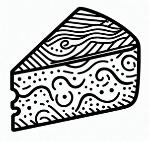 Página para Colorir Um Pedaço de Queijo