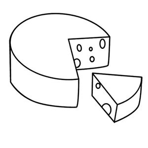 Página para Colorir Queijo Básico