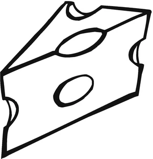 Página para Colorir Fatia de Queijo