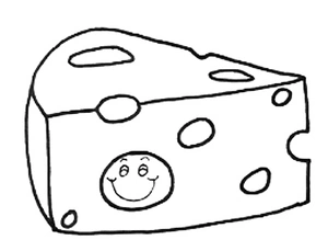 Página para Colorir Queijo Cômico