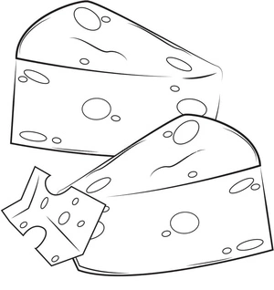 Página para Colorir Queijo Grátis