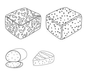 Página para Colorir Página para Colorir com Tema de Queijo