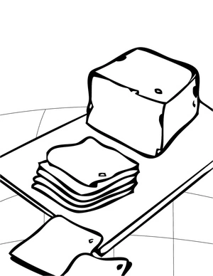 Página para Colorir Página para Colorir de Queijo para Imprimir