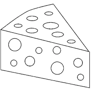 Página para Colorir Queijo Simples