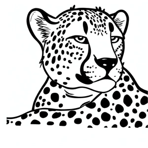 Página para Colorir Rosto de Guepardo Alegre