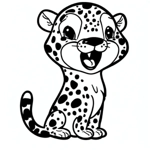 Página para Colorir Filhote de Guepardo