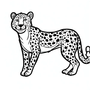Página para Colorir Guepardo para Imprimir - Por favor, evite chamar de Página de Colorir Guepardo