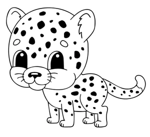 Página para Colorir Guepardo Fofo