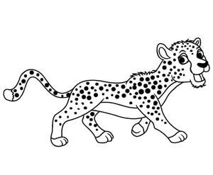 Página para Colorir Guepardo Alegre