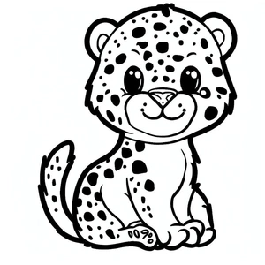 Página para Colorir Página para Colorir de Guepardo Adorável para Imprimir