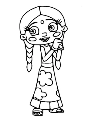 Página para Colorir Chutki de Chhota Bheem