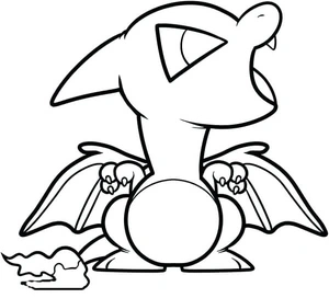 Página para Colorir Charizard Chibi