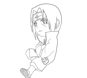 Página para Colorir Pequeno Itachi