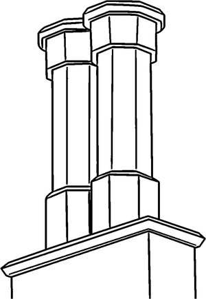 Chaminé industrial, fácil página para colorir, imprimível grátis