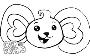 Página para Colorir Rato Feliz de Batata