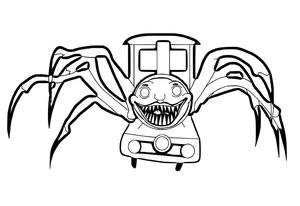 Página para Colorir Charles, o Trem Monstro