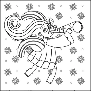 Página para Colorir Anjo do Natal