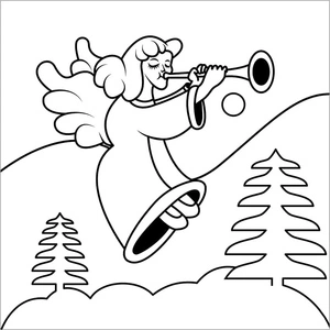 Página para Colorir Anjo de Natal