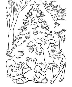Árvore de Natal e Animais