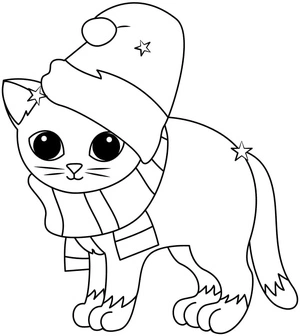 Página para Colorir Gato Festivo
