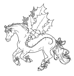 Azevinho de Natal e Cavalo