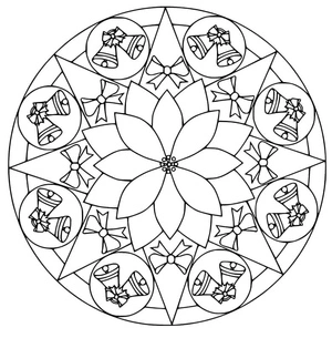 Página para Colorir Mandala Básica de Natal