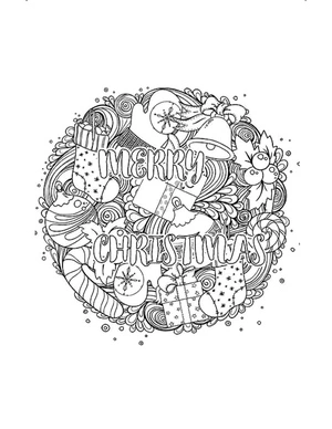Página para Colorir Celebração Mandala de Natal