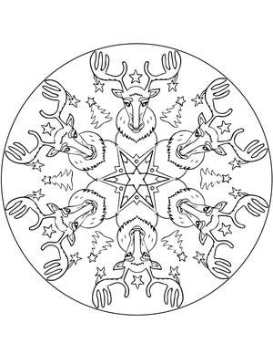 Mandala de Natal com Rena