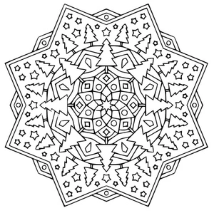 Página para Colorir Alegria do Mandala de Natal