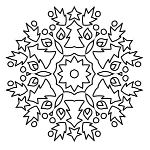 Página para Colorir Desenho de Mandala Festiva para Adultos