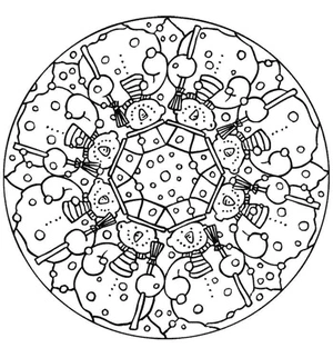 Página para Colorir Mandala Natalina Encantadora