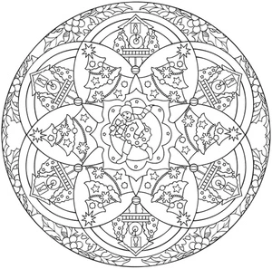 Página para Colorir Árvore de Natal Mandala