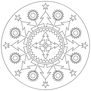 Página para Colorir Mandala Maravilhosa de Natal