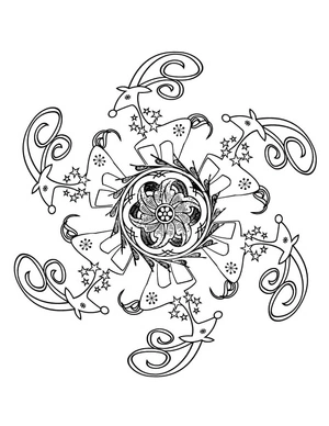Página para Colorir Página para Colorir Mandala de Natal para Imprimir