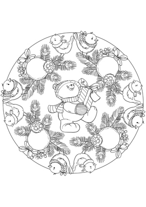Mandala de Natal do Ursinho de Pelúcia
