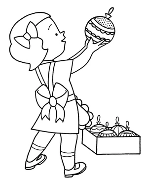 Página para Colorir Garota Jovem com Enfeites Festivos